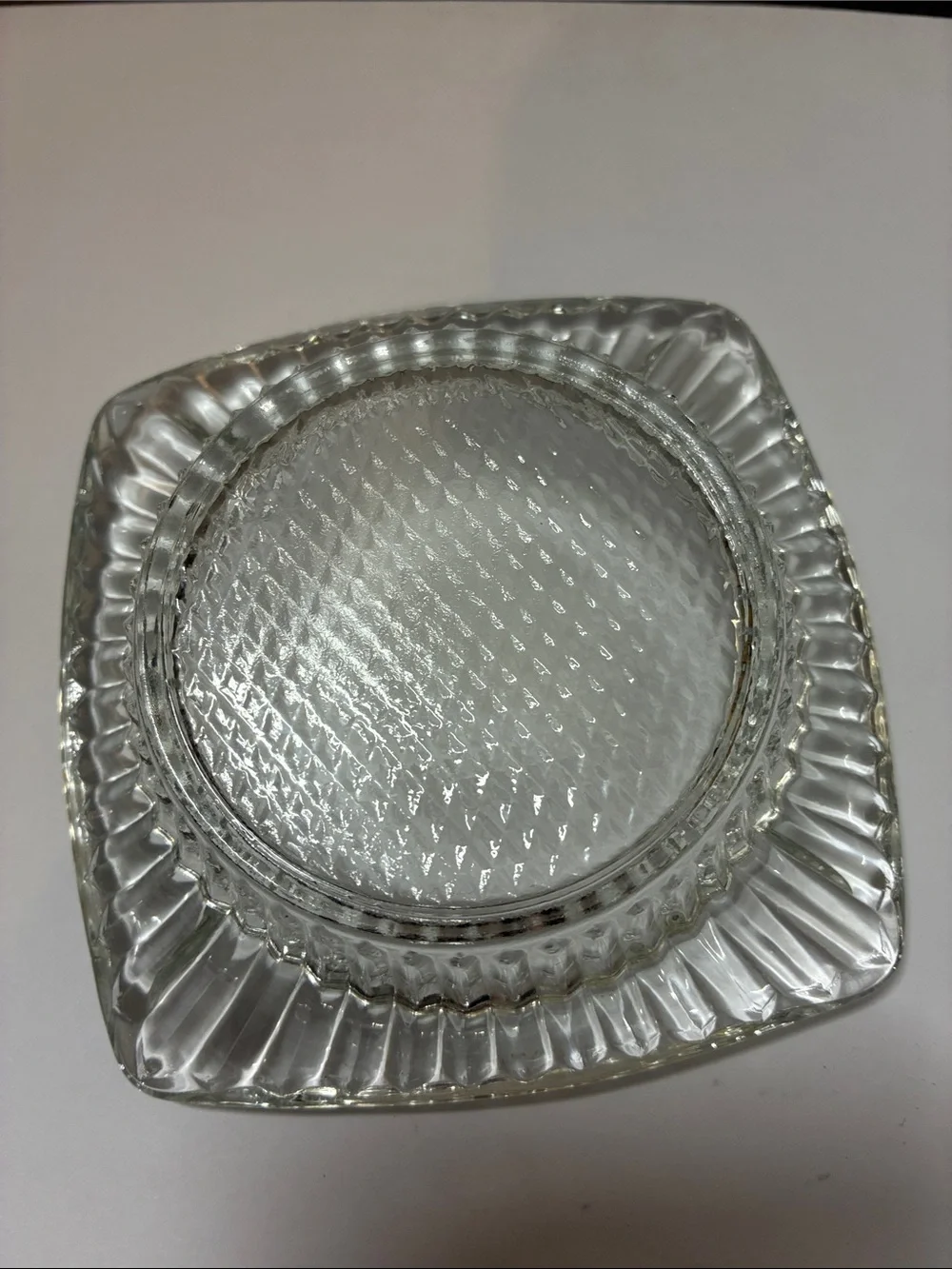 Clear Glass Round & Square Ashtray Set